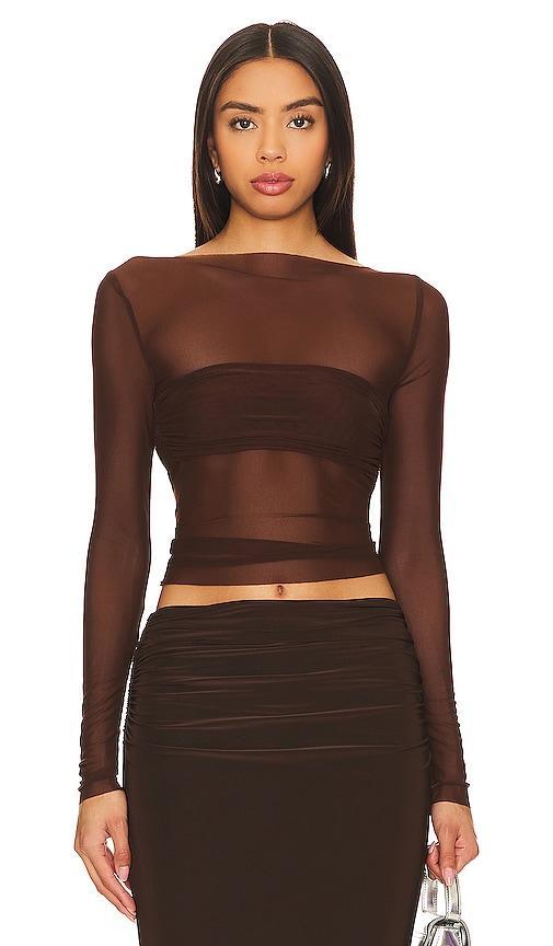 Lovers and Friendsx Anja Dujakovi? Fio Top in Chocolate Brown Product Image