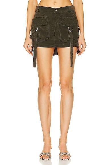 Blumarine Cargo Mini Skirt in Olive Product Image