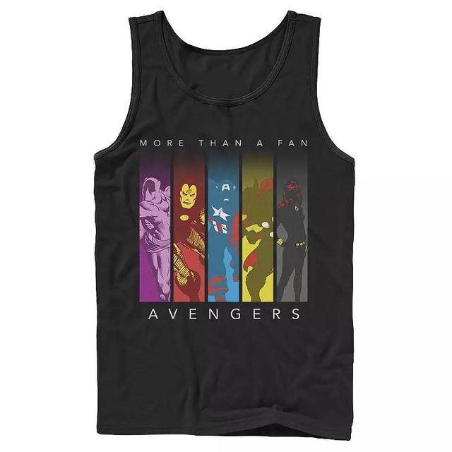 Mens Marvel Avengers More Than A Fan Colorful Panel Silhouette Tank Top, Boys Product Image