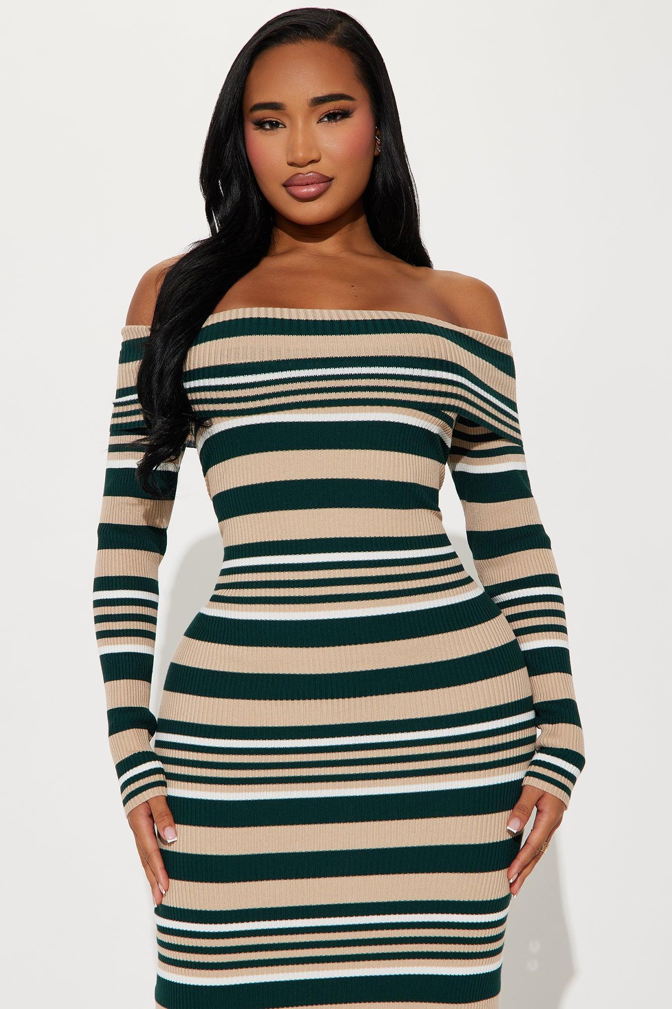 Sweet Muse Sweater Midi Dress - Hunter Product Image