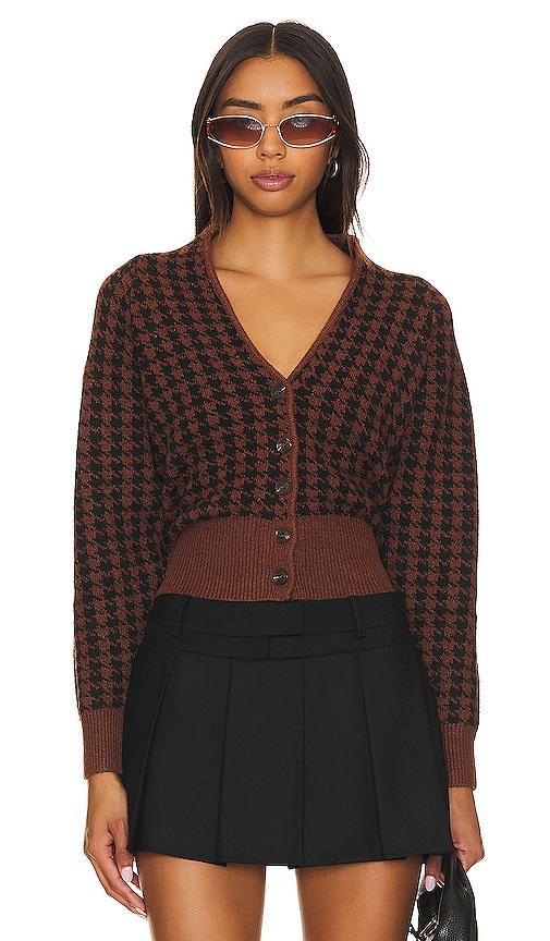 ASTR the Label Ruby Cardigan in Cognac. - size L (also in M, S, XL, XS) Product Image