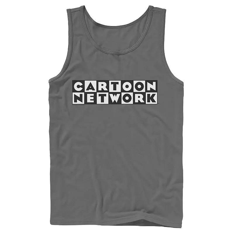 Mens Cartoon Network Official Checkered Logo Tank Top Grey Product Image