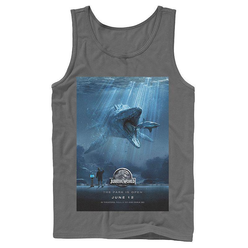 Mens Jurassic World Mosasaurus Movie Poster Tank Top Blue Product Image