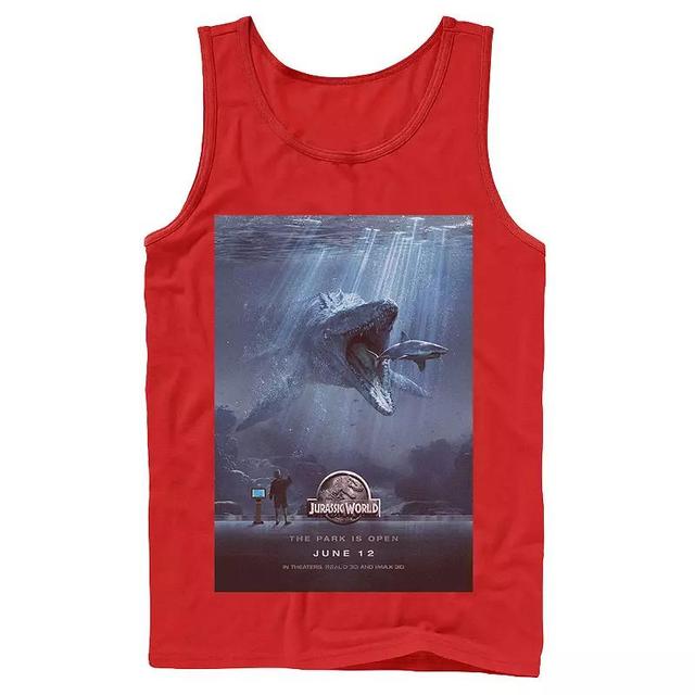 Mens Jurassic World Mosasaurus Movie Poster Tank Top Blue Product Image