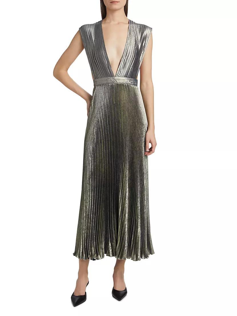 La Fête Gala Shimmer Pleated Gown Product Image