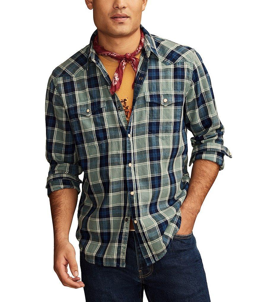 Lucky Brand Indigo Western Long Sleeve Shirt Product Image