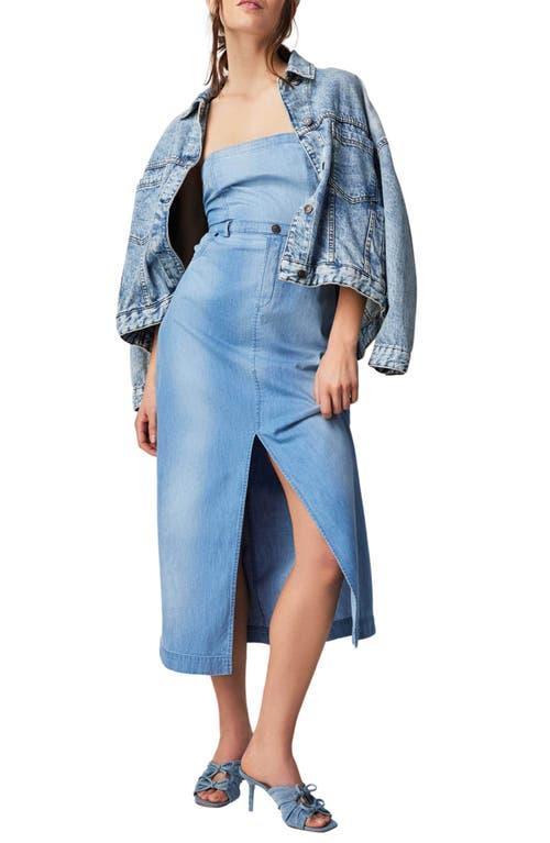 Free People Strapless Denim Midi Dress Product Image