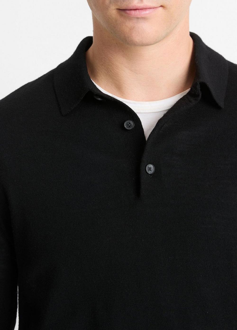 Wool Long-Sleeve Polo Sweater Product Image