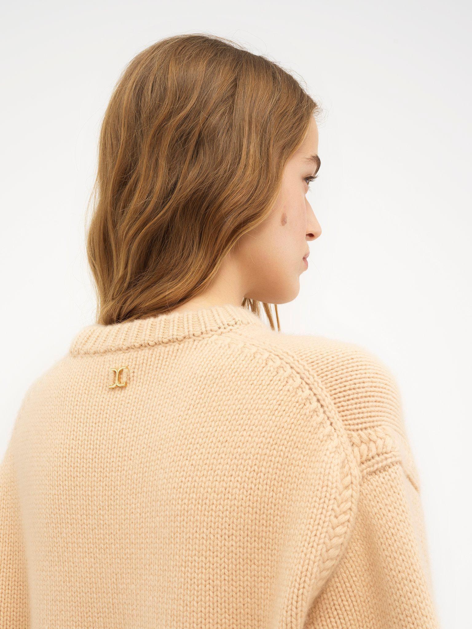 Oversized knitted sweater in cashmere & cotton product image