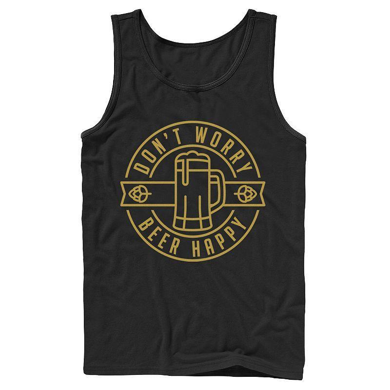 Mens Dont Worry Beer Happy Circle Tank Top Product Image