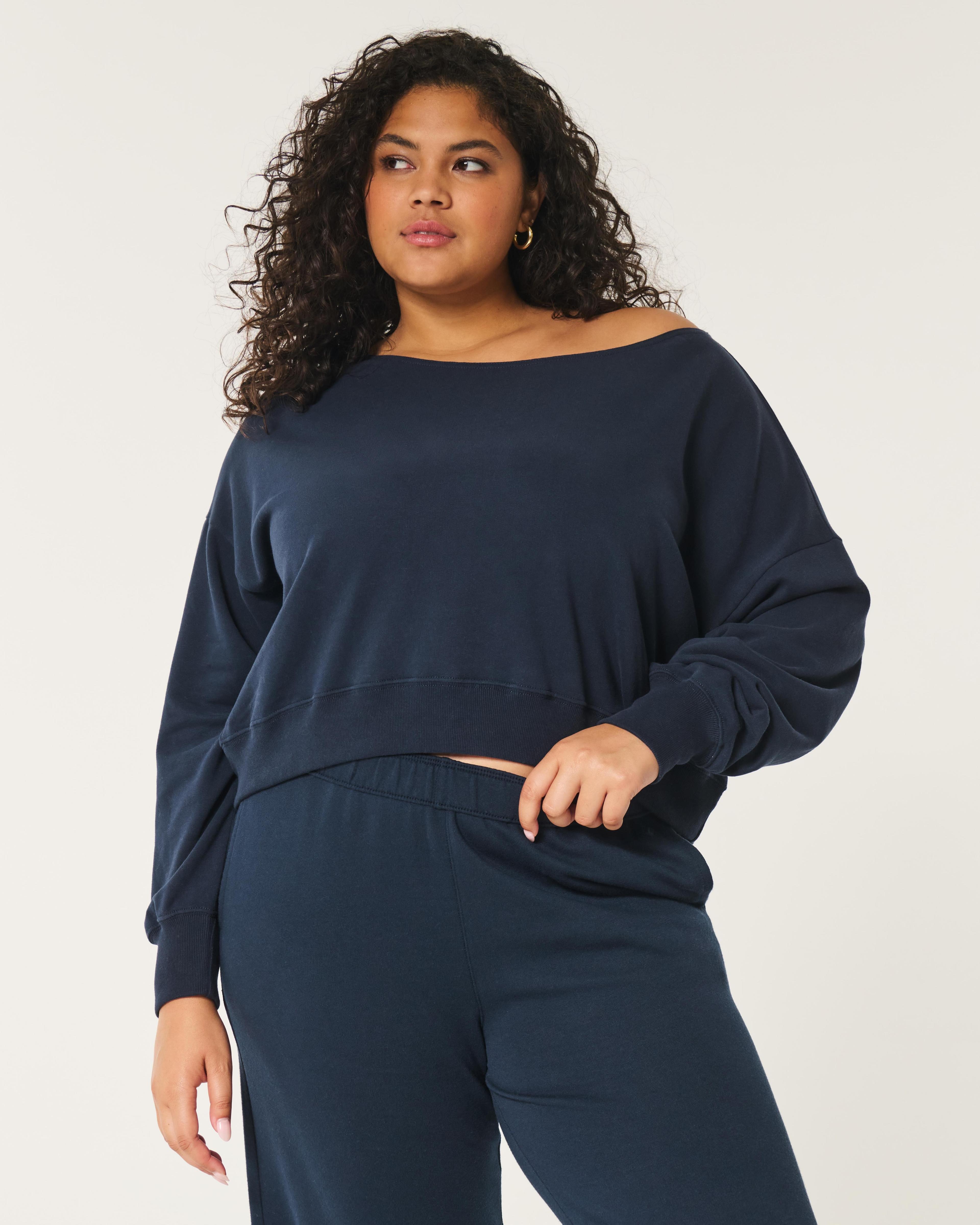 Easy Off-the-Shoulder Terry Sweatshirt Product Image