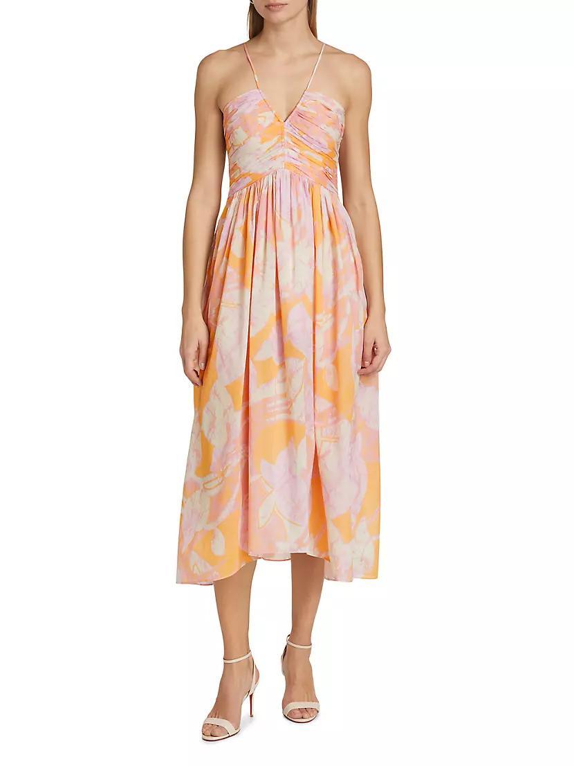 Rumi Botanical Pintuck Midi-Dress Product Image