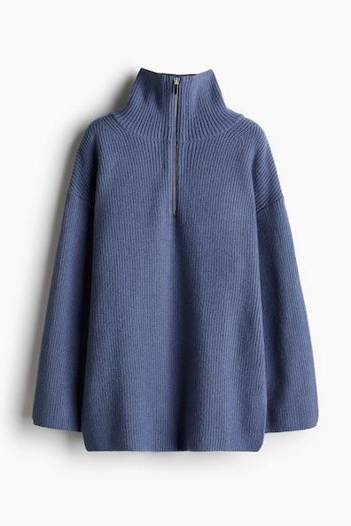 Rib-knit Half-zip Sweater Product Image