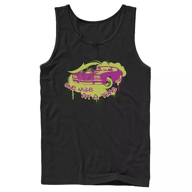 Mens Fast And The Furious One Mile At A Time Grafitti Style Portrait Tank Top, Boys Product Image