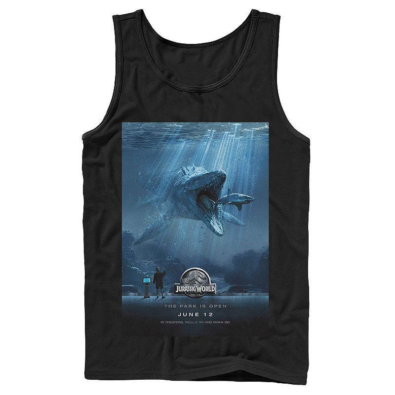 Mens Jurassic World Mosasaurus Movie Poster Tank Blue Product Image