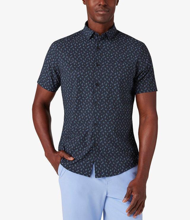 Mizzen+Main Performance Stretch Leeward Multi Leaf Print Short Sleeve Woven Shirt Product Image