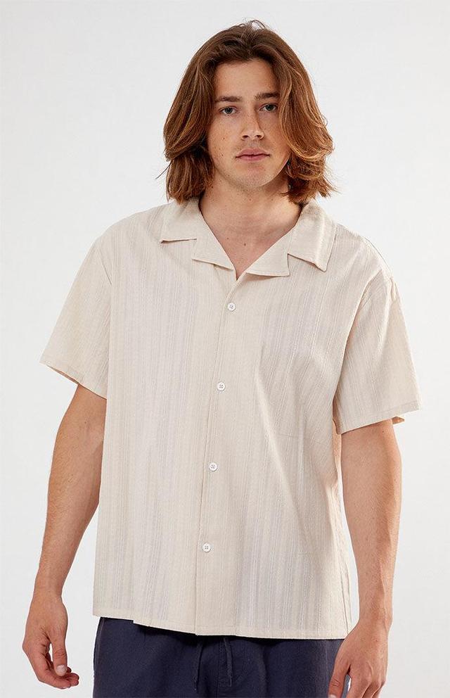 Men's Pointelle Texture Woven Camp Shirt Product Image