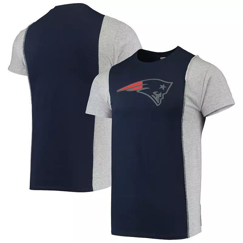 Mens Refried Apparel /Heathered Gray New England Patriots Sustainable Split T-Shirt Blue Product Image