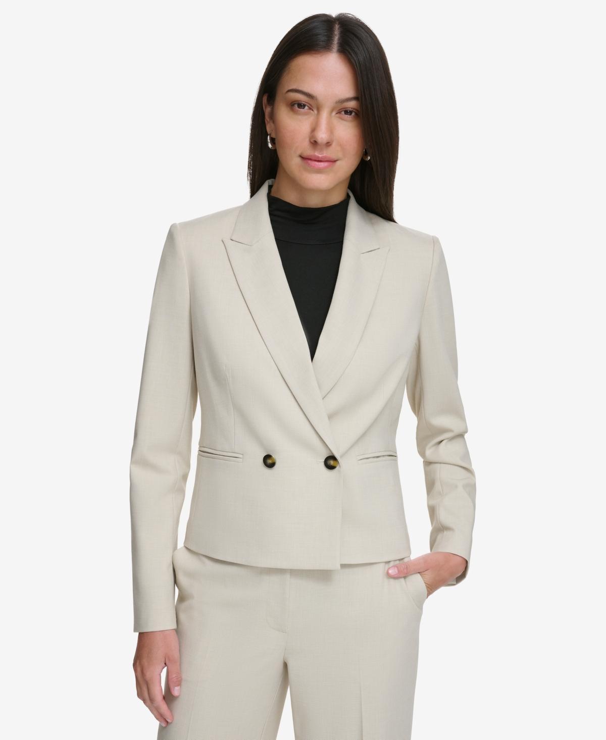 Dkny Womens Peak-Lapel Button Blazer Product Image