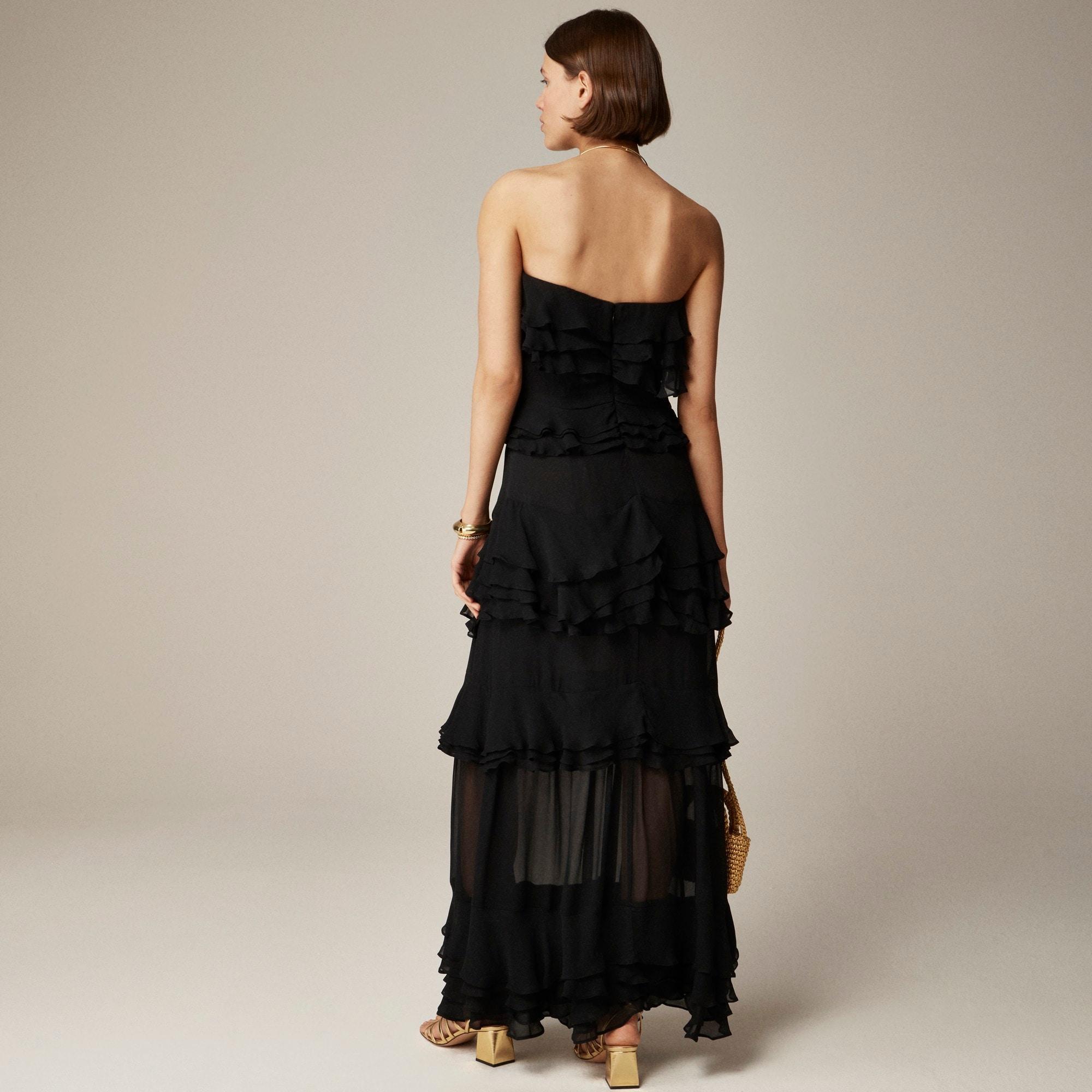 Collection tiered ruffle dress in chiffon Product Image