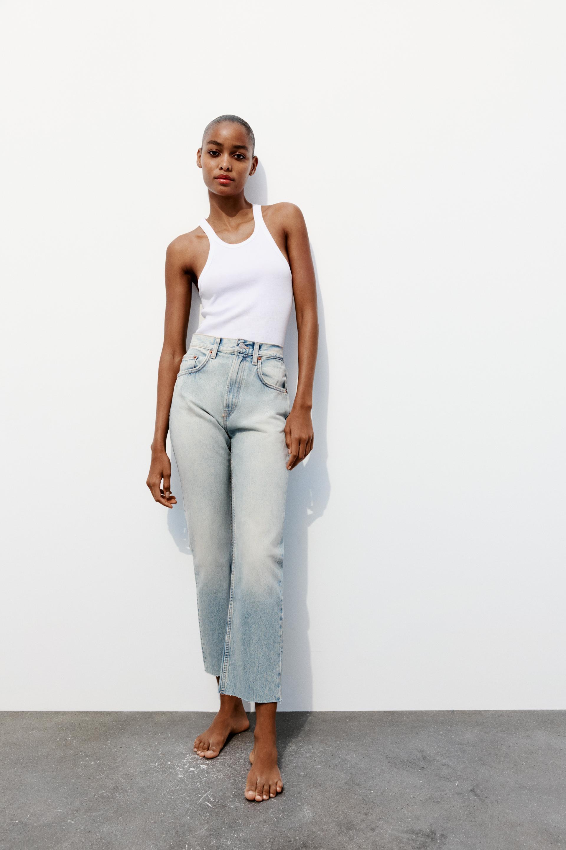 TRF STRAIGHT LEG JEANS WITH A HIGH WAIST Product Image