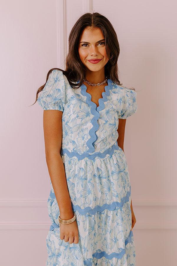 Garden Party Ready Floral Midi in Sky Blue Product Image