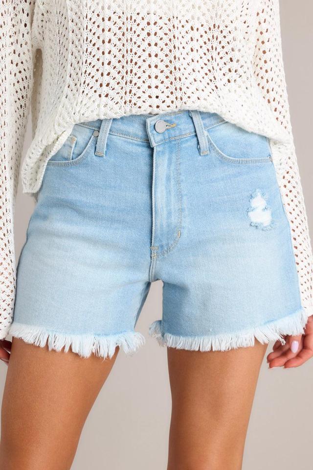 Summer Daze Light Wash Cut Off Denim Shorts Product Image