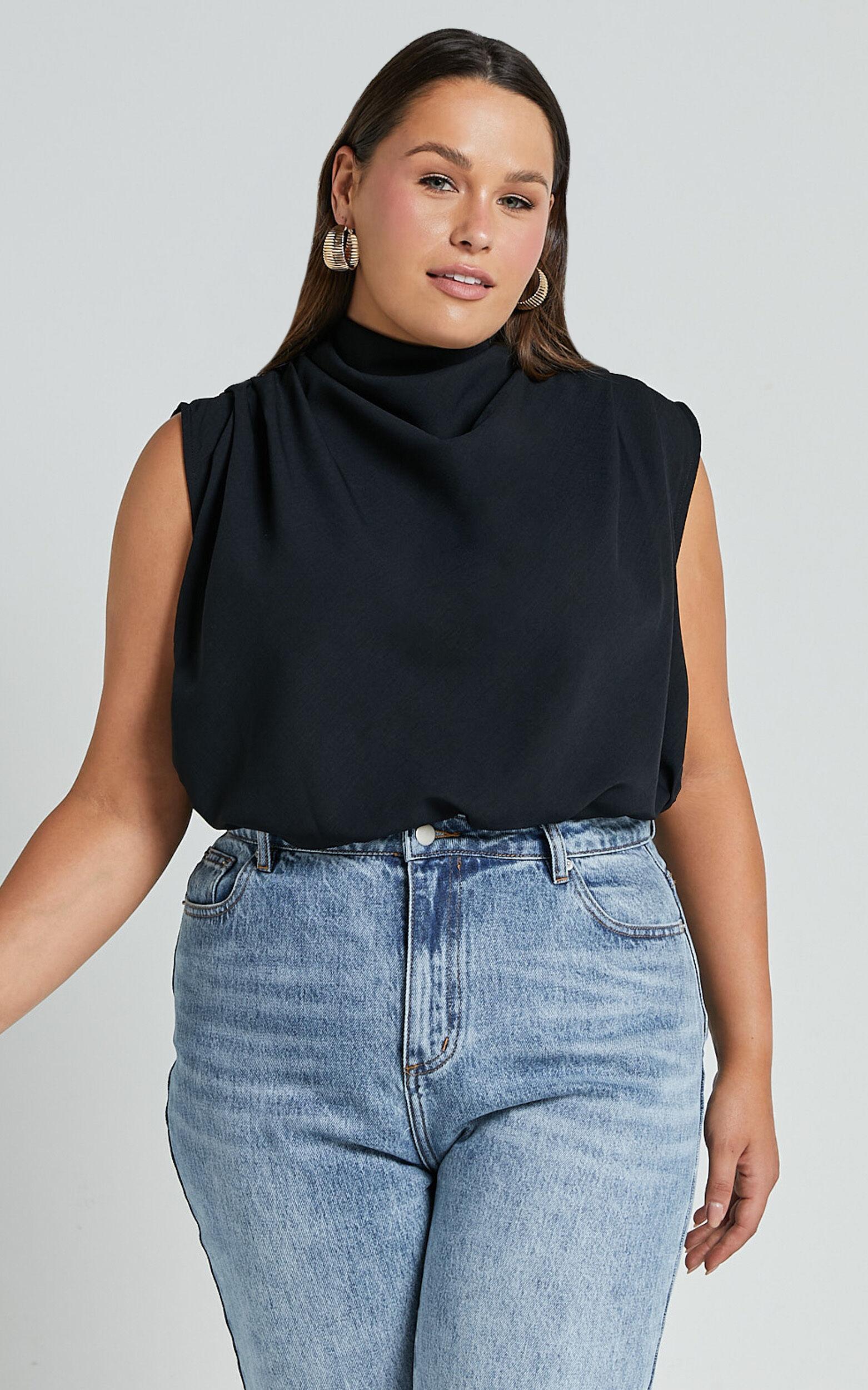 Arianae Top - High Neck Top in Black Product Image