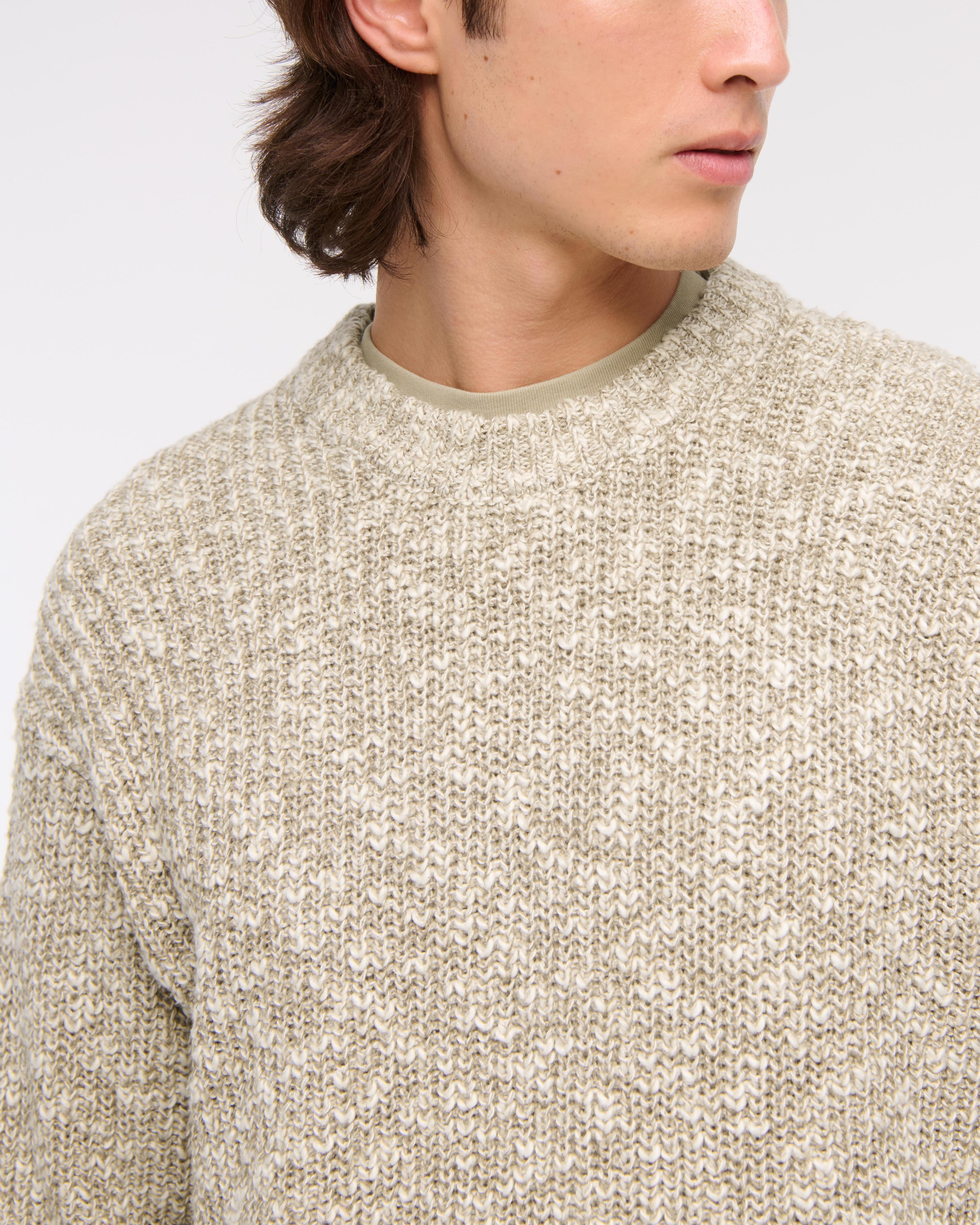 Oversized Textural Marled Crew Sweater Product Image