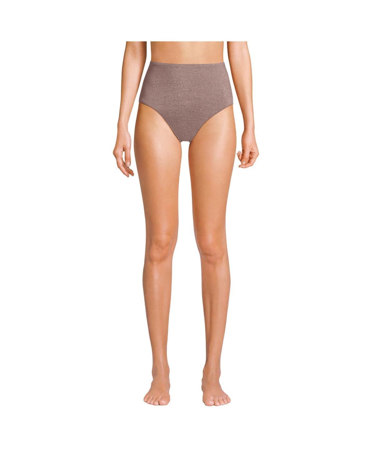 Lands End Womens Shine High Waisted Bikini Bottoms Product Image