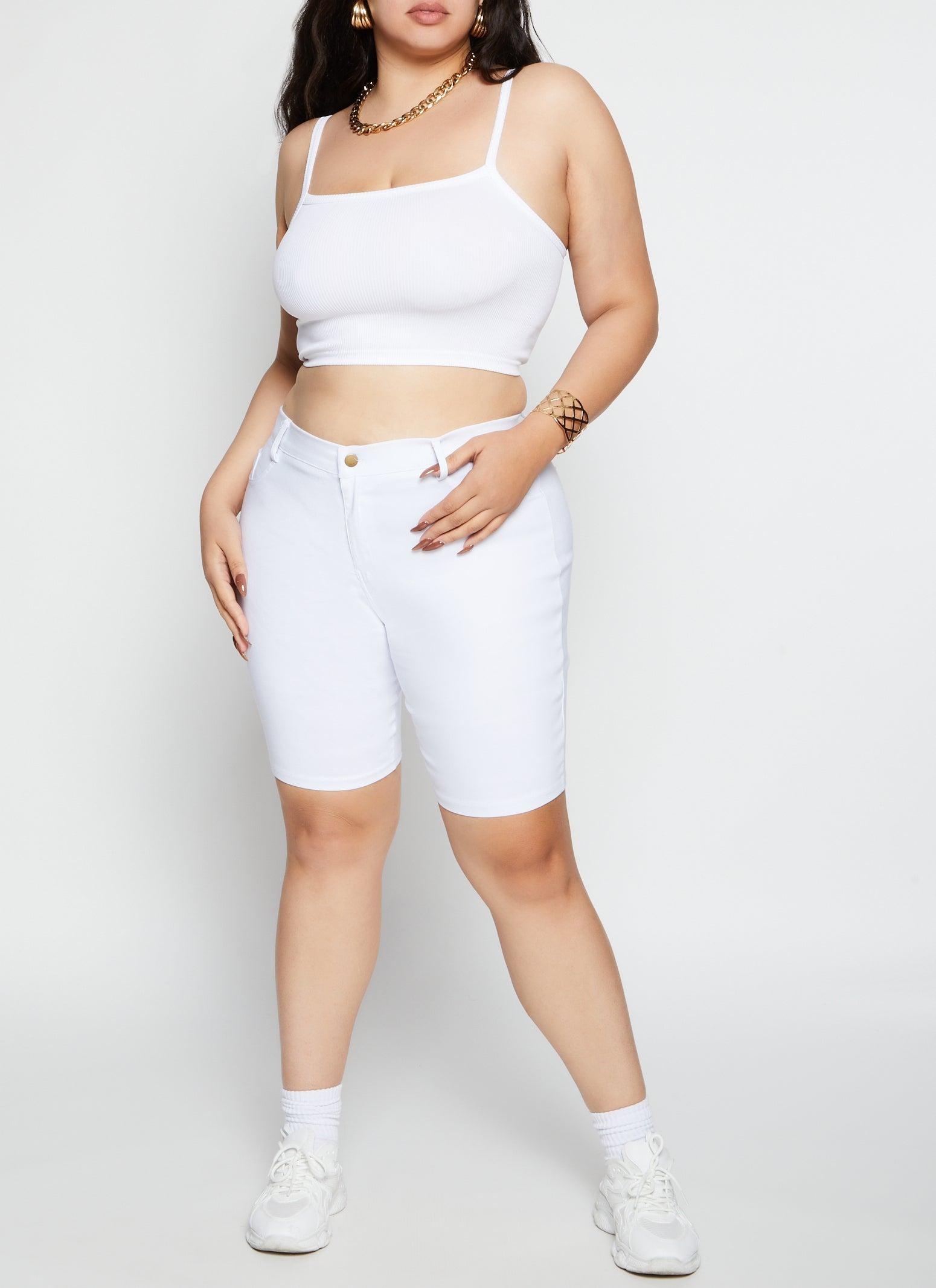 Womens Plus Size Hyperstretch High Waist Bermuda Shorts product image