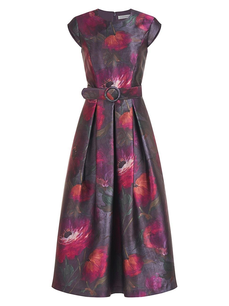 Womens Mariana Floral Mikado Midi-Dress Product Image