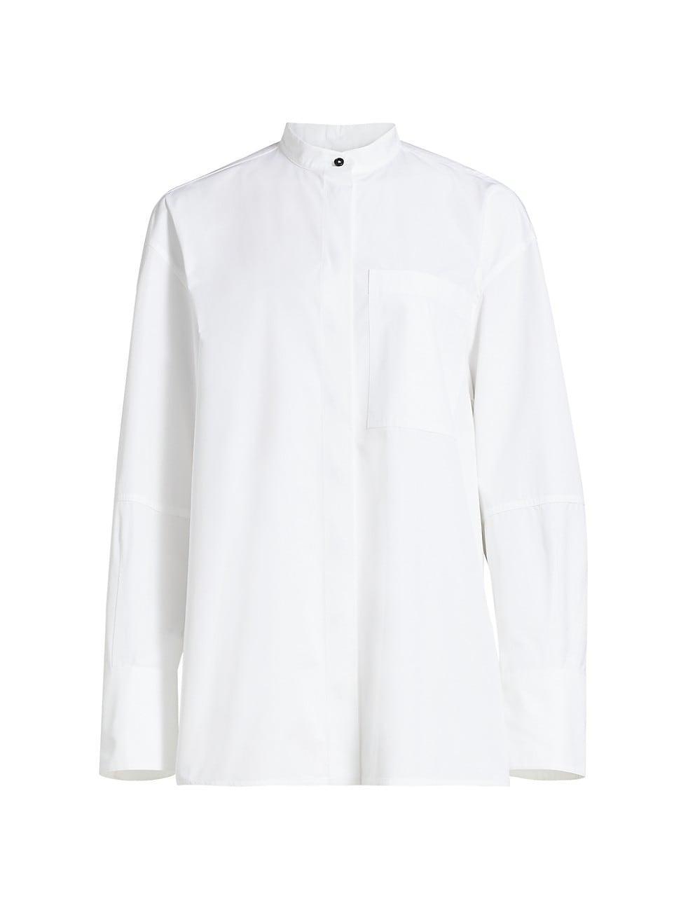 Womens Button-Up Poplin Tunic Shirt Product Image