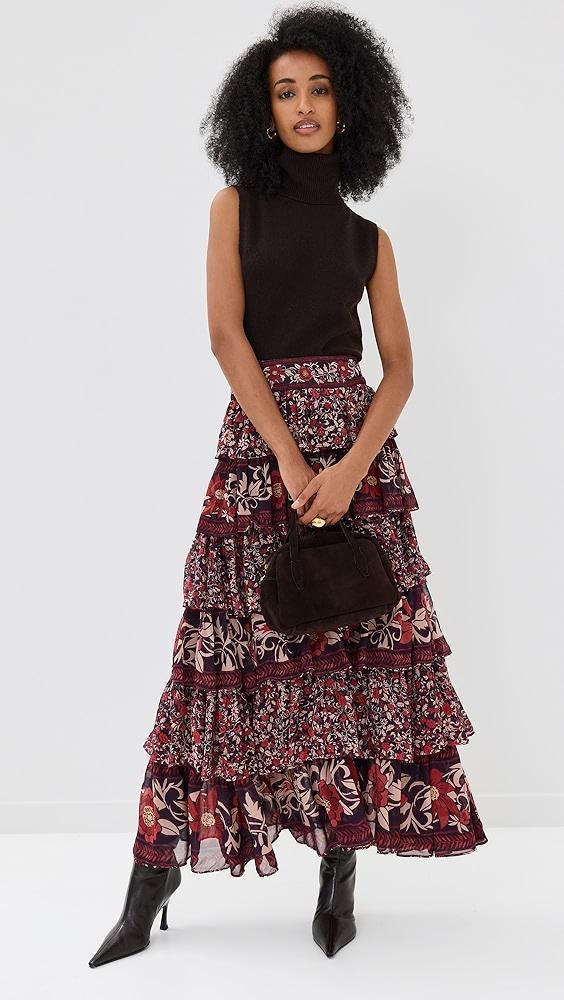 FARM Rio Chelsea Garden Ruffles Maxi Skirt | Shopbop Product Image