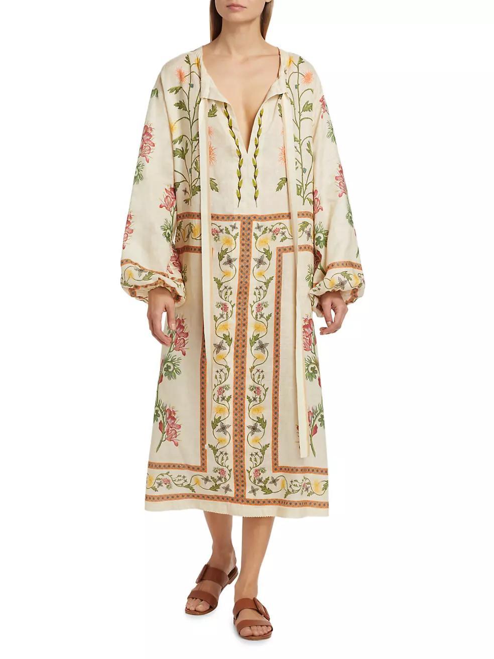 Zircon Bisuteria Linen Kaftan Dress Product Image