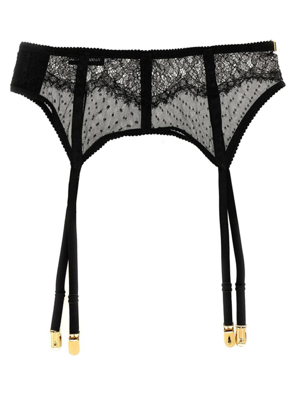 DOLCE & GABBANA Lace Garters In Black product image