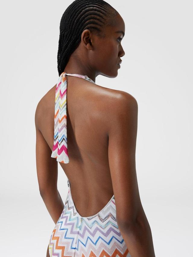 Viscose zigzag one-piece swimming costume with lurex Multicoloured | Missoni Product Image