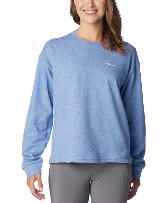 Columbia Womens North Cascades Branded Long-Sleeve Crewneck Cotton Top - Cosmos Product Image