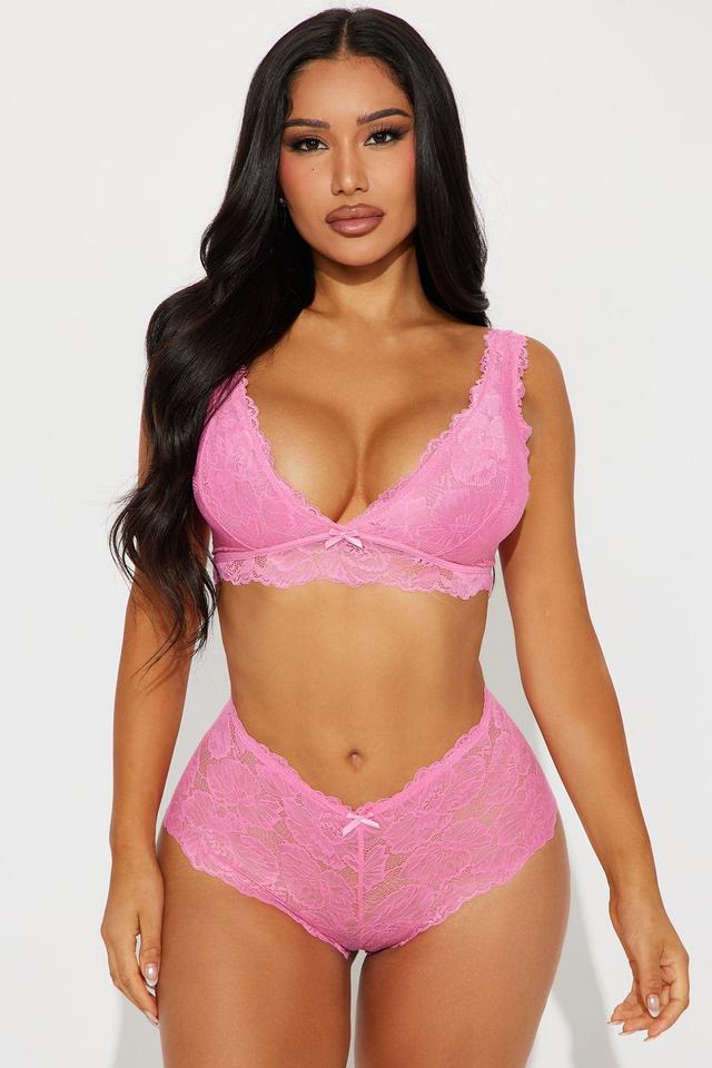 Sensual Moments Lace 2 Piece Set - Pink Product Image