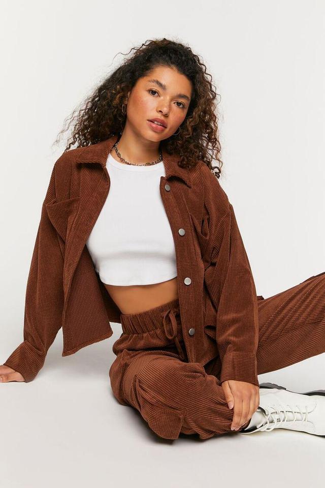 Waffle Corduroy Shacket | Forever 21 Product Image