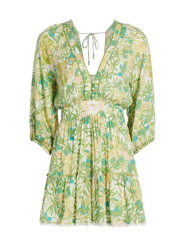 Floral V-Neck Minidress Product Image