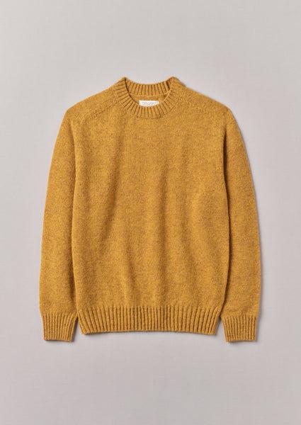 Wool Crew Neck Sweater | Mustard Marl Product Image