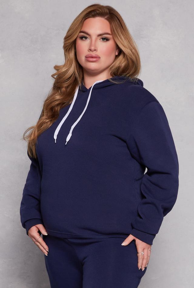 Womens Plus Size Fleece Pullover Hoodie Product Image