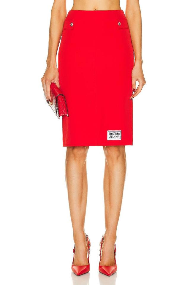 Moschino Jeans Cady Skirt Red. (also in ). Product Image