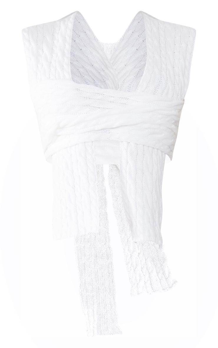 Cream Cable Knit Wrap Multi Way Top Product Image