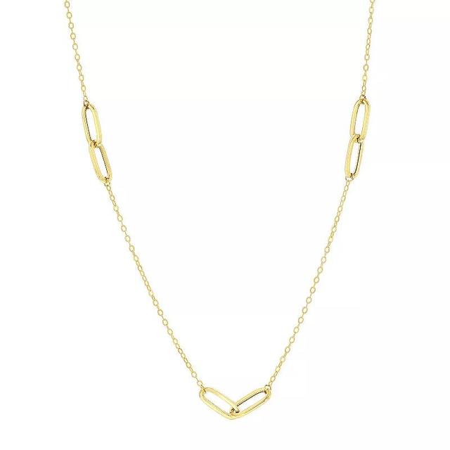 Divine Gold 14k Gold Paper Clip Chain Necklace, Womens Yellow Product Image