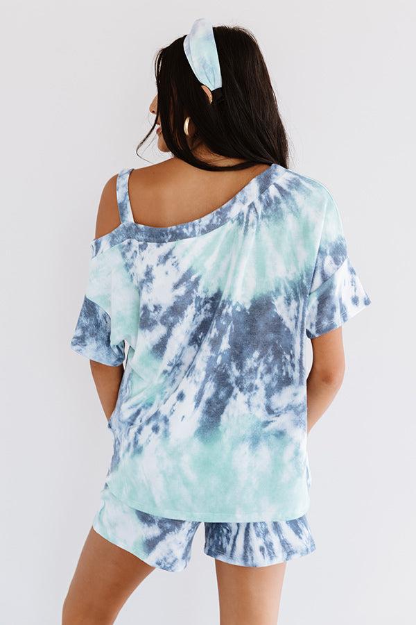 Go Getter Tie Dye Shift Top In Aqua Product Image