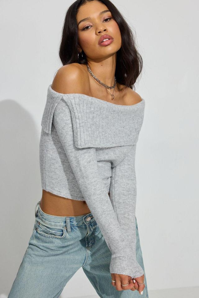 Spongy Off Shoulder Sweater Product Image