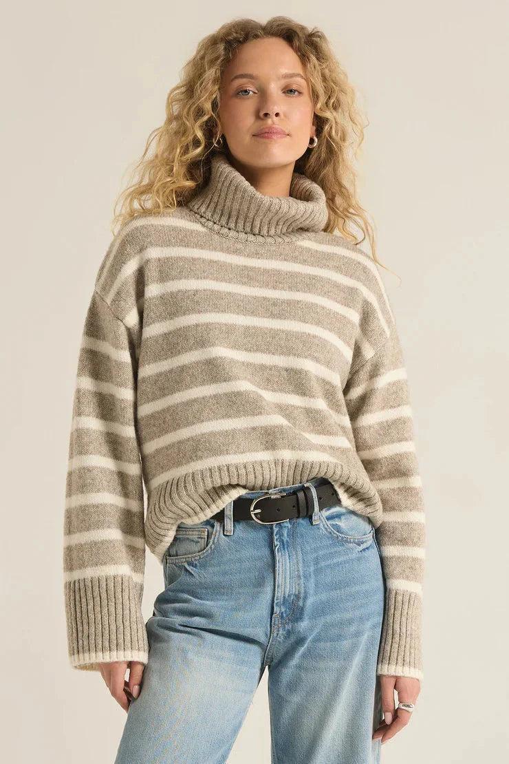 Z Supply Josephine Stripe Turtleneck Sweater Product Image