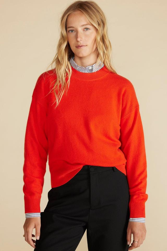 Pearl Cashmere Sweater - Clementine Orange Product Image